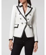 Leather Blazer Jacket Women Genuine Button Coat Vintage Womens Soft Whit... - $2,691.81 MXN