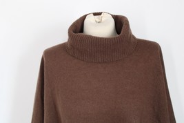 NWD J Crew Brown Wool Cashmere Turtleneck Poncho Cape Sweater BV431 Mend - £34.93 GBP