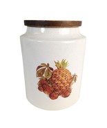 Vintage Hyalyn USA Pineapple &amp; Strawberry Ceramic Canister Crock w/ Lid ... - $686.68 MXN