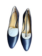 Talbots Tessa Women&#39;s Pump Shoe Stiletto Heels Leather Blue Sz. 9.5M NWOT - $33.65