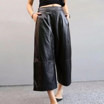 Black New Stylish Handmade Casual Party Women&#39;s Pant Genuine Lambskin  L... - £83.32 GBP