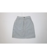 Vintage 90s Streetwear Womens 3 Distressed Hickory Striped Denim Jean Sk... - $551.59 MXN