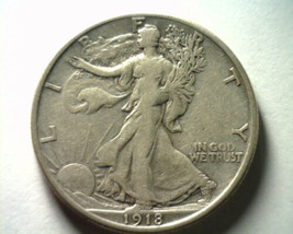 1918-S Walking Liberty Half Very Fine+ Vf+ Nice Original Coin From Bobs Coins - £50.15 GBP