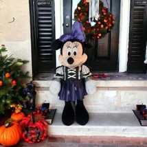 Gemmy Disney Minnie Mouse Purple Halloween Door Porch Greeter Standing Plush - £37.27 GBP