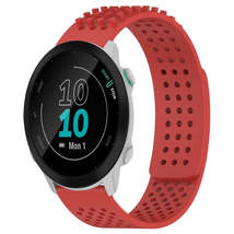 For Garmin Forerunner 55 20mm Holes Breathable 3D Dots Silicone Watch Band(Red) - £3.15 GBP