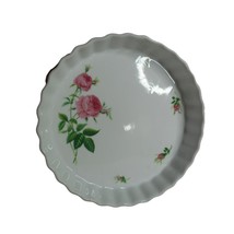 Christineholm Porcelain Rose Fluted Quiche Bakeware Dish Pie pan 9.5” x ... - $11.99