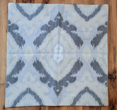 Williams Sonoma Pillow Cover LORENZO EMBROIDERED LINEN Ikat Gray Neutral... - $59.00