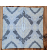 Williams Sonoma Pillow Cover LORENZO EMBROIDERED LINEN Ikat Gray Neutral... - $59.00