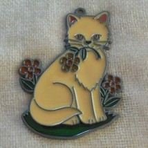 Enamel /Metal Cat/Flowers Sun Catcher - £13.23 GBP