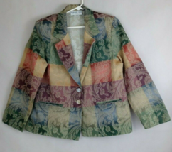 Bedford Fair Lifestyles Colorful  Floral Tapestry Blazer Size 16P - $29.09