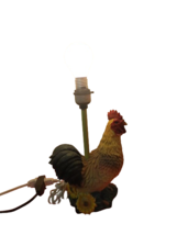 Resin Vintage Rooster Chicken Accent Table Lamp 11.5&quot;T No Shade Electric - $31.68