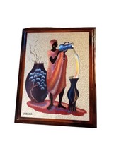 Vtg SCAFA Tornabene Dufex Foil Art Print African Woman 3 Vase Decor 9&quot;x7&quot; 1990 - £16.04 GBP