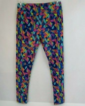 New LuLaRoe Tall &amp; Curvy Leggings With Bright Colorful Mosaic Lines Design - £12.19 GBP