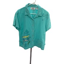 Erin London Turquoise Women’s Short Sleeve Casual Blouse SKU 635 - $21.10