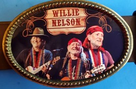  WILLIE NELSON Photo Epoxy PHOTO MUSIC BELT BUCKLE - NEW! - £13.37 GBP