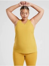 NWT Athleta Ultimate Train Printed Tank  ox Yellow Plus Size 2X olive wicking  - £18.68 GBP