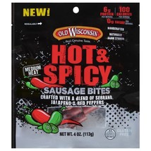 Old Wisconsin Hot &amp; Spicy Sausage Snack Bites 4oz 1 Count - £19.47 GBP
