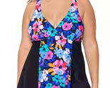 Island Escape Plus Floral-Print Tummy Control Underwire Swimdress Size 2... - $37.39