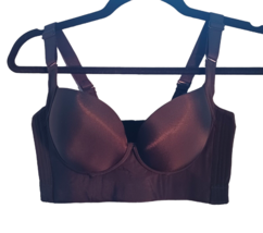 Bustier Padded Pushup Black 7 Hook &amp; Eye Back Closure Size 34C US - $183.75 MXN