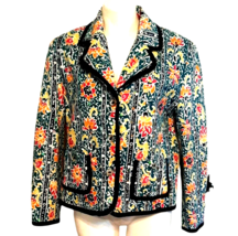 Size 14 Blazer Sparkly Colorful Blue Floral Sequins Costume Party Redd As Is - £20.87 GBP