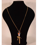 J Crew Assorted Stone Crystal Pendant Long Necklace Gold Tone Star Tassel - £27.86 GBP