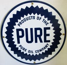 Pure Oil Co. 12" New Round Porcelain Metal Sign - $59.95