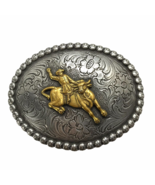 Vintage Belt Buckle Cowboy Bullriding Large Southwest Westerncore rockab... - $29.69