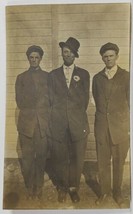 RPPC Three Smirky Young Men Bud, Bill and Avery Thompson c1915 Postcard R1 - £4.44 GBP