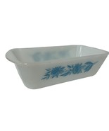 Glasbake J522 Glass Casserole Dish Loaf Pan Blue Flower Daisy Baking Pan... - £10.63 GBP