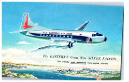 Easterns Great New Silver Falcon twin engine airliner Airplane Postcard - £5.81 GBP