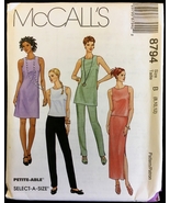 Uncut Size 8-12 Dress Tunic Top Pants Skirt McCalls 8794 Pattern Petite Able - $6.99