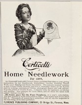 1899 Print Ad Corticelli Home Needlework Instructions Happy Lady Florence,MA - £7.88 GBP