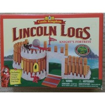 Lincoln Logs Knight&#39;s Fortress Castle Kingdom building set VTG 2000 wooden toy  - £31.65 GBP