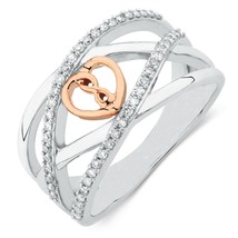 Diamanti Finti Infinito Cuore Promessa Fidanzamento Ring 0.40CT Argento Sterling - £71.54 GBP