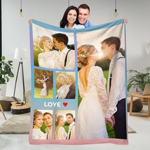 Diykst Custom Blanket With Family Photos Collage Customized Throw Blanket For - £34.53 GBP