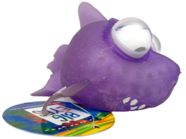 Shark Big Eyes Pool Toy creature Filled with squishy water beads Purple Soft 5+ - £12.66 GBP