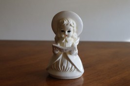 Vintage White Christmas Caroler Girl Angel Bell Katayama Original Japan ~4&quot; - £7.59 GBP