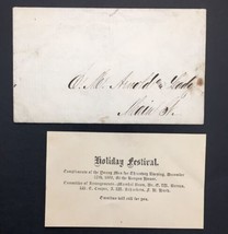 Antique Invitation to Holiday Festival December 27th 1860 w Original Env... - $59.99