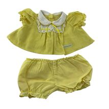 Cabbbage Patch Kids Clothing Top Bloomers Yellow Gingham Ruffles - $369.07 MXN