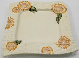 U) Roscher Square Dinner Plate Sunflower Collection 10"x10" - $14.84