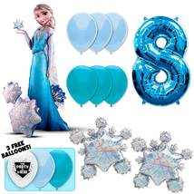Frozen Airwalker Deluxe Balloon Bouquet - Blue Number 8 - £35.76 GBP