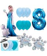 Frozen Airwalker Deluxe Balloon Bouquet - Blue Number 8 - $44.99