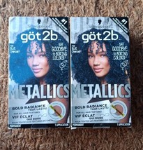  2 Schwarzkopf got2b Metallics Permanent Hair Dye Color M66 Blue CHARCOAL(P1) - £12.37 GBP