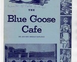 The Blue Goose Cafe Menu Larned Kansas Broasted Chicken 1961 - £53.81 GBP