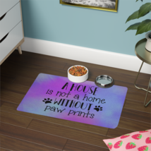 A House Is Not a Home Without Paw Prints Pet Food Mat (12x18) - £19.97 GBP