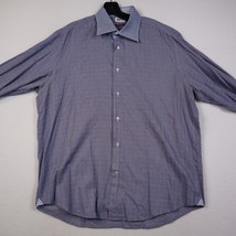 Robert Graham Shirt Mens L XL Blue Plaid Flip Cuff Collar Button Up Dress - £19.76 GBP