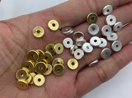 20pcs Matte Finish Rondelle Donuts Space Bead, 6mm/8mm Brass based, Gold Silver - $3.50+