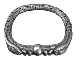 c1890 Antique Chinese Silver Dragon Link Bracelet - $589.05