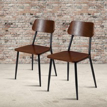 Flash Furniture Stackable Industrial Dining Chair with Gunmetal Steel, Set of 2 - £268.64 GBP