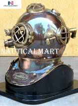 Antique Diving Divers Helmet Us Navy Mark V Boston Mass Helmet Copper &amp; ... - $359.00